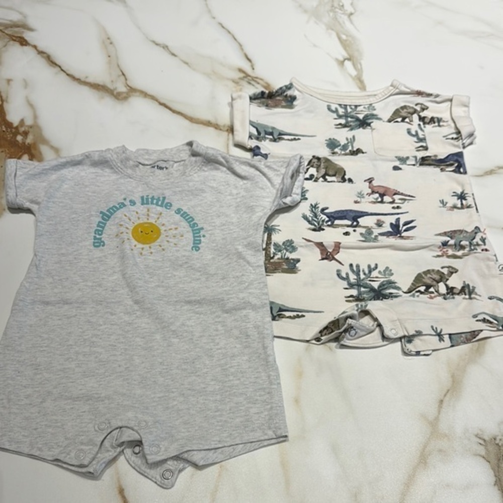 Carter's Gray and Yellow Baby Romper